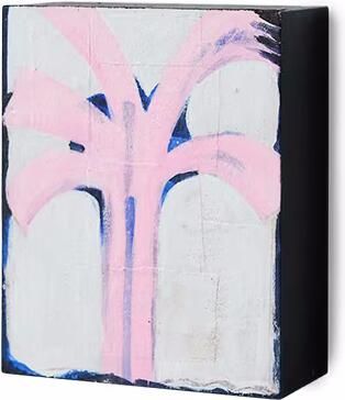 HKLIVING Wandobject Palmlines 16 x 13cm Roze