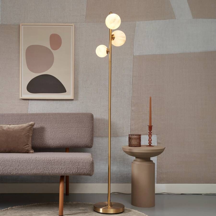 it&apos;s about RoMi its about RoMi Voerlamp Carrara Marmerprint 3-lamps Goud