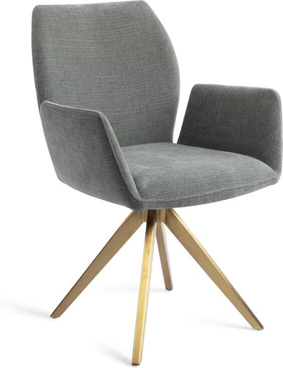 Jesper Home Draaibare Eetkamerstoel Misaki Turn Gold Breezy Blue