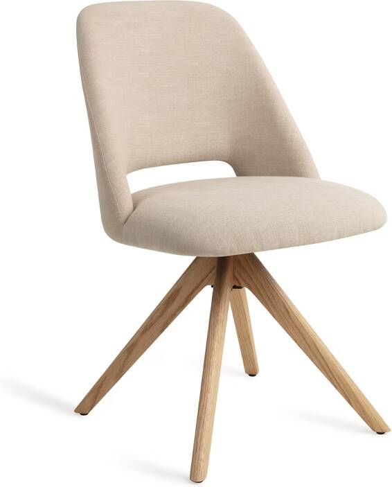 Jesper Home Eetkamerstoel Sasue Draaibaar Revolve Oak Natural Ecru Through and Through