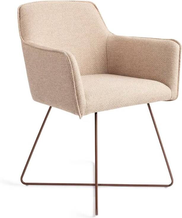 Jesper Home Eetkamerstoel Hofu Cross Rose Gold Wild Walnut
