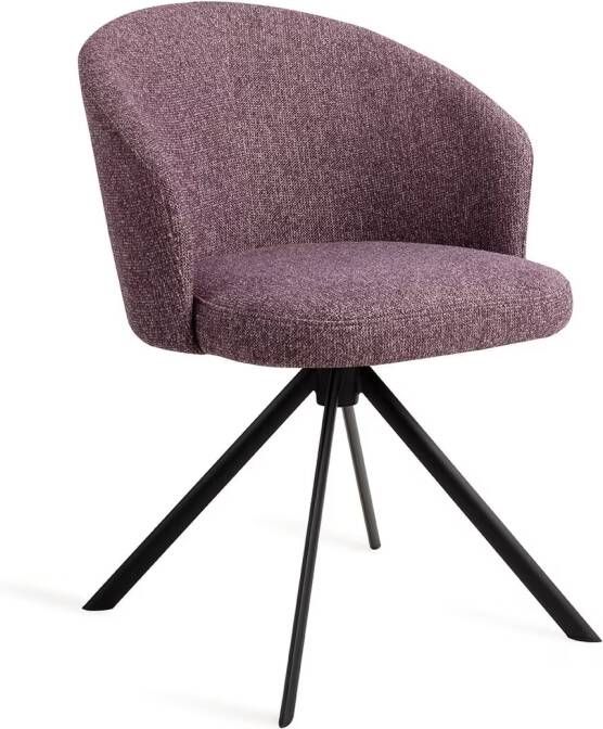 Jesper Home Eetkamerstoel Niimi Draaibaar Revolve Black Perfect Plum