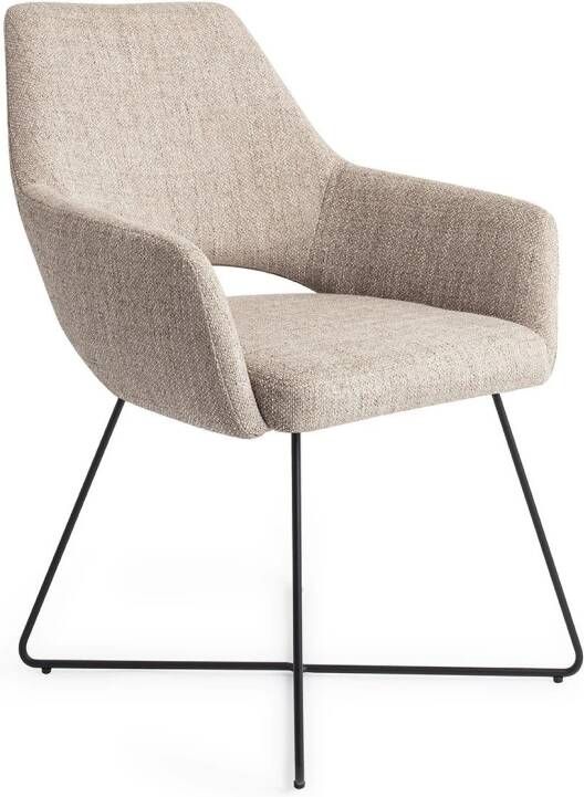 Jesper Home Eetkamerstoel Yanai Cross Black Biscuit Beach