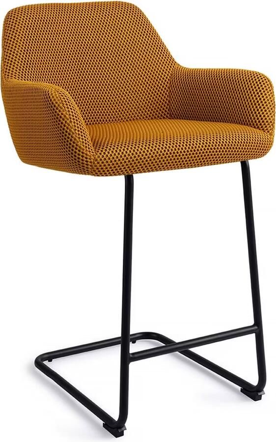 Jesper Home Barkruk Hiroo Arch Black Groovy Garam (zithoogte 66cm)