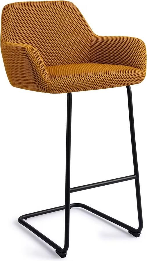 Jesper Home Barkruk Hiroo Arch Black Groovy Garam (zithoogte 76cm)