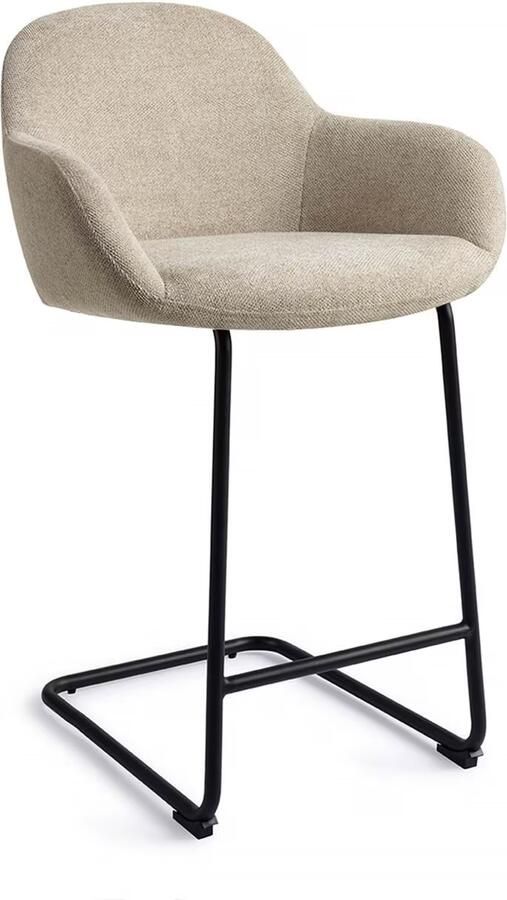 Jesper Home Barkruk Kushi Arch Black Ivory Ivy (zithoogte 68cm)