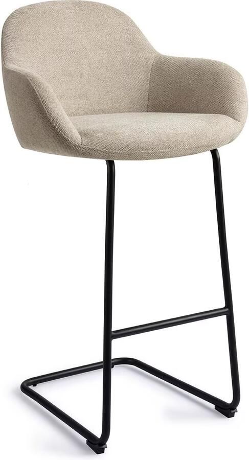 Jesper Home Barkruk Kushi Arch Black Ivory Ivy (zithoogte 77cm)