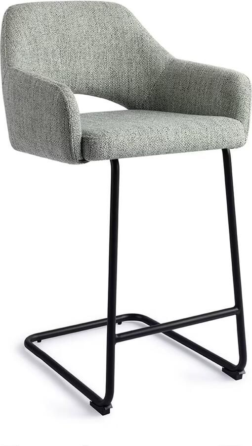 Jesper Home Barkruk Yanai Arch Black Soft Sage (zithoogte 66cm)