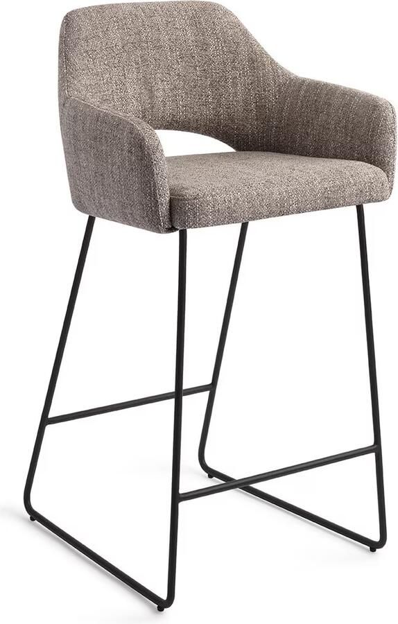 Jesper Home Barkruk Yanai Slide Black Biscuit Beach (zithoogte 65cm)