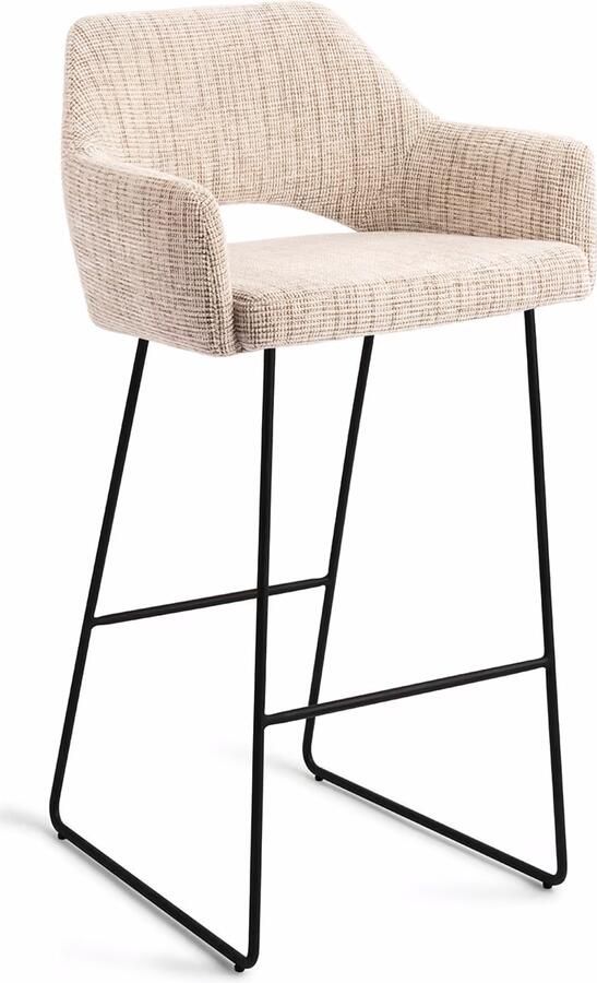 Jesper Home Barkruk Yanai Slide Black Caramel Grid (zithoogte 75cm)