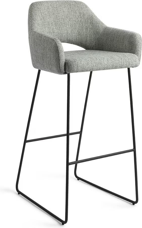 Jesper Home Barkruk Yanai Slide Black Soft Sage (zithoogte 75cm)