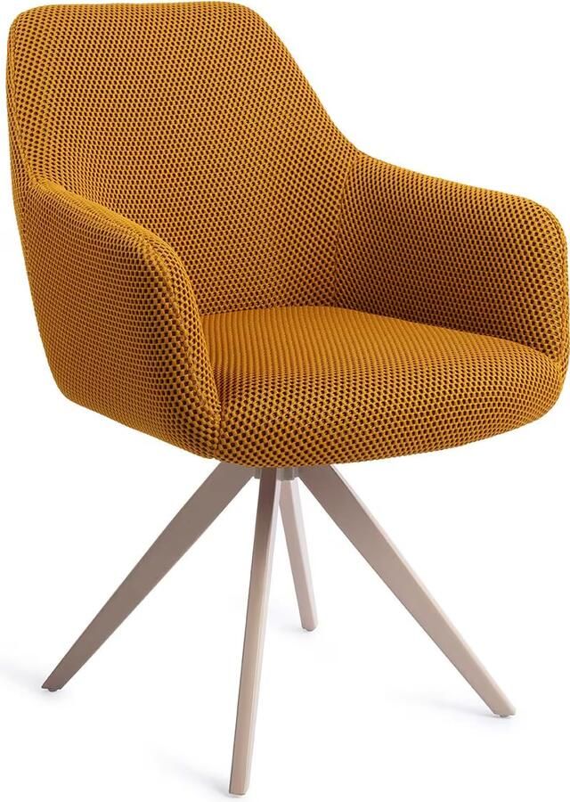 Jesper Home Draaibare Eetkamerstoel Hiroo Turn Beige Groovy Garam