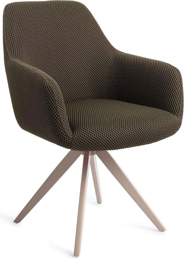 Jesper Home Draaibare Eetkamerstoel Hiroo Turn Beige Jungle Jewel