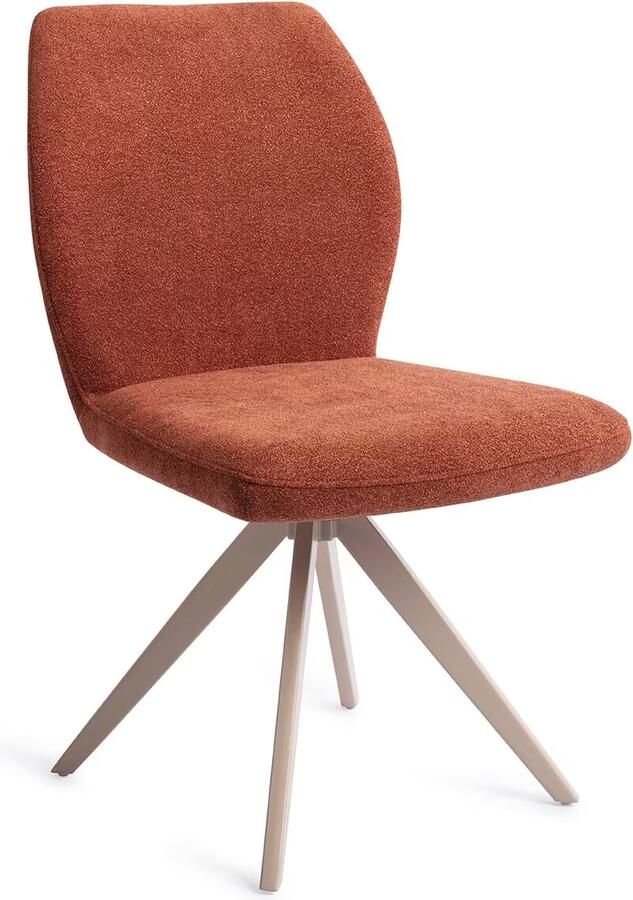 Jesper Home Draaibare Eetkamerstoel Ikata Turn Beige Cosy Copper