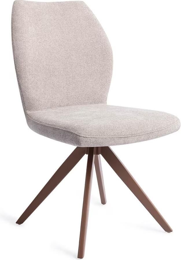 Jesper Home Draaibare Eetkamerstoel Ikata Turn Brown Pretty Plaster