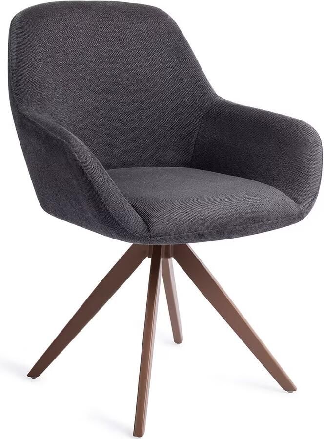 Jesper Home Draaibare Eetkamerstoel Kushi Turn Brown Black-Out