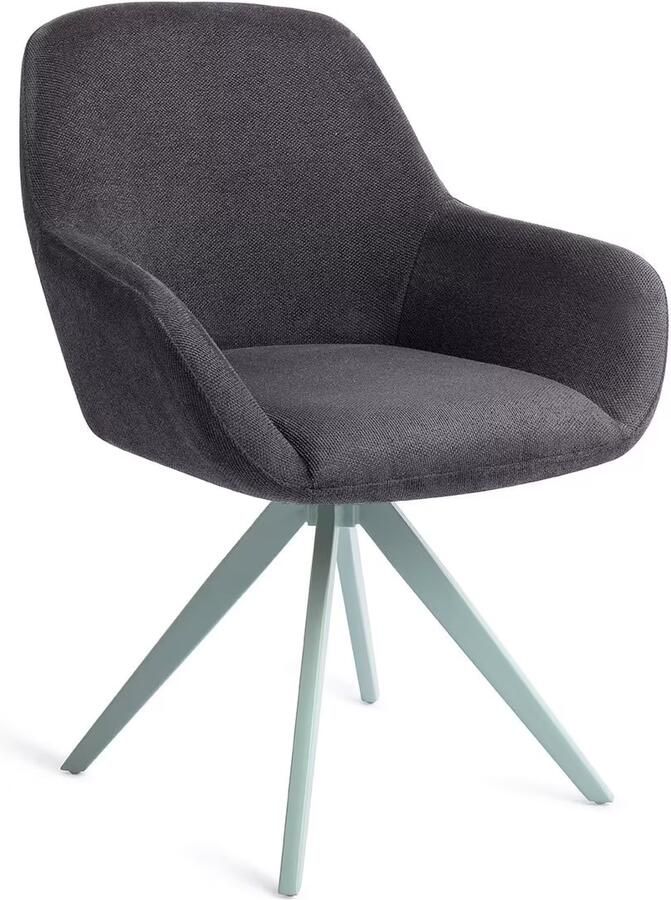 Jesper Home Draaibare Eetkamerstoel Kushi Turn Mint Black-Out