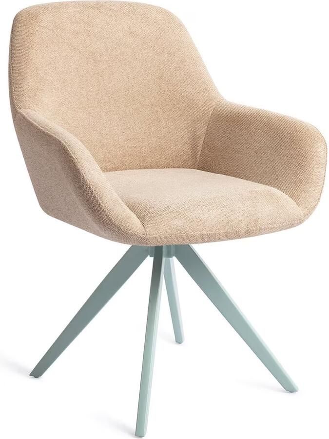 Jesper Home Draaibare Eetkamerstoel Kushi Turn Mint Desert Dunes