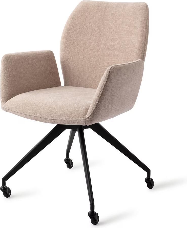 Jesper Home Draaibare Eetkamerstoel Misaki Glide Black Sand Strand
