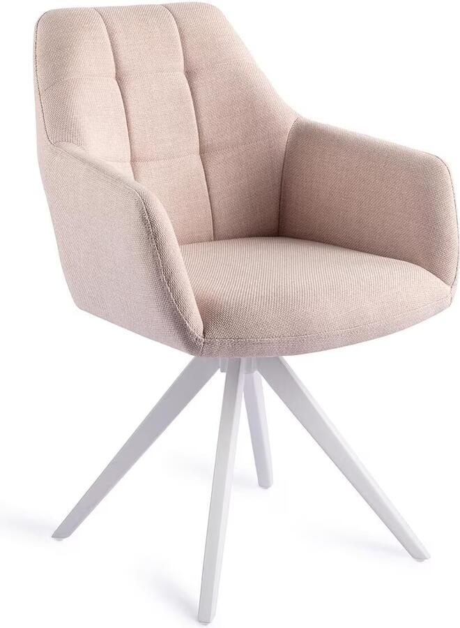 Jesper Home Draaibare Eetkamerstoel Noto Turn White Petal Pink