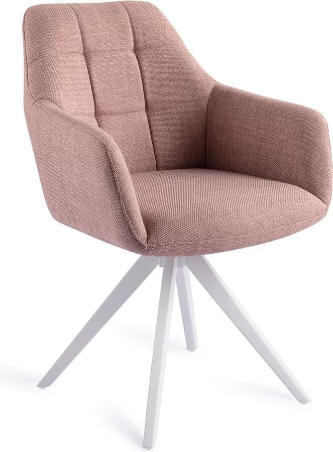 Jesper Home Draaibare Eetkamerstoel Noto Turn White Vintage Rose