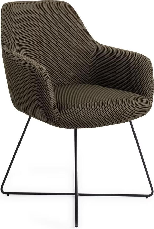 Jesper Home Eetkamerstoel Hiroo Cross Black Jungle Jewel