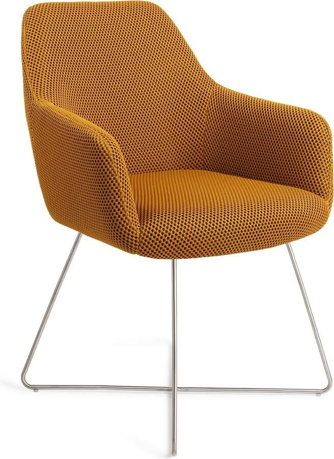 Jesper Home Eetkamerstoel Hiroo Cross Steel Groovy Garam