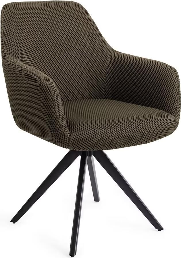 Jesper Home Eetkamerstoel Hiroo Draaibaar Turn Black Jungle Jewel