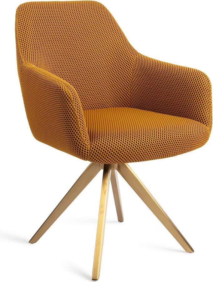 Jesper Home Eetkamerstoel Hiroo Draaibaar Turn Gold Groovy Garam