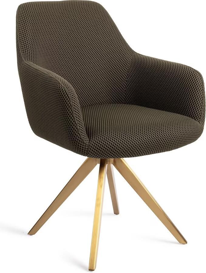 Jesper Home Eetkamerstoel Hiroo Draaibaar Turn Gold Jungle Jewel