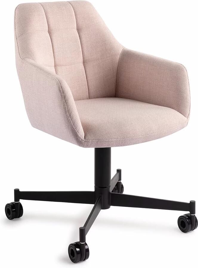 Jesper Home Eetkamerstoel Noto Caster Black Petal Pink