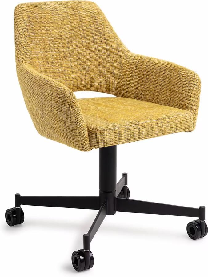 Jesper Home Eetkamerstoel Yanai Caster Black Lemon Lines