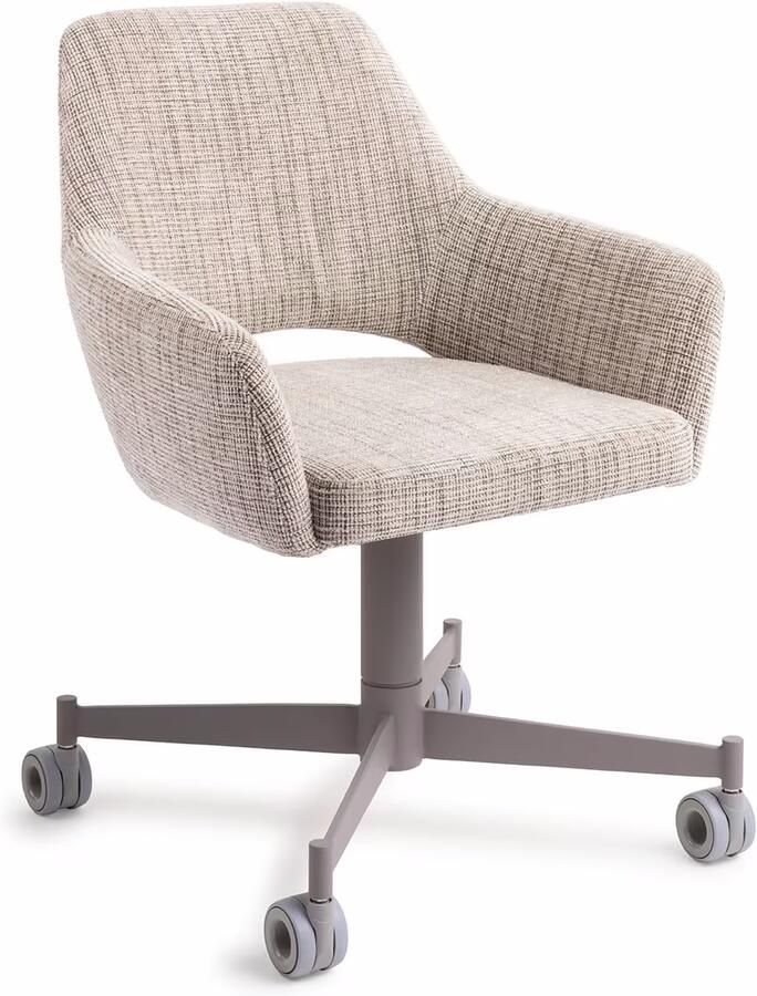 Jesper Home Eetkamerstoel Yanai Caster Grey Caramel Grid