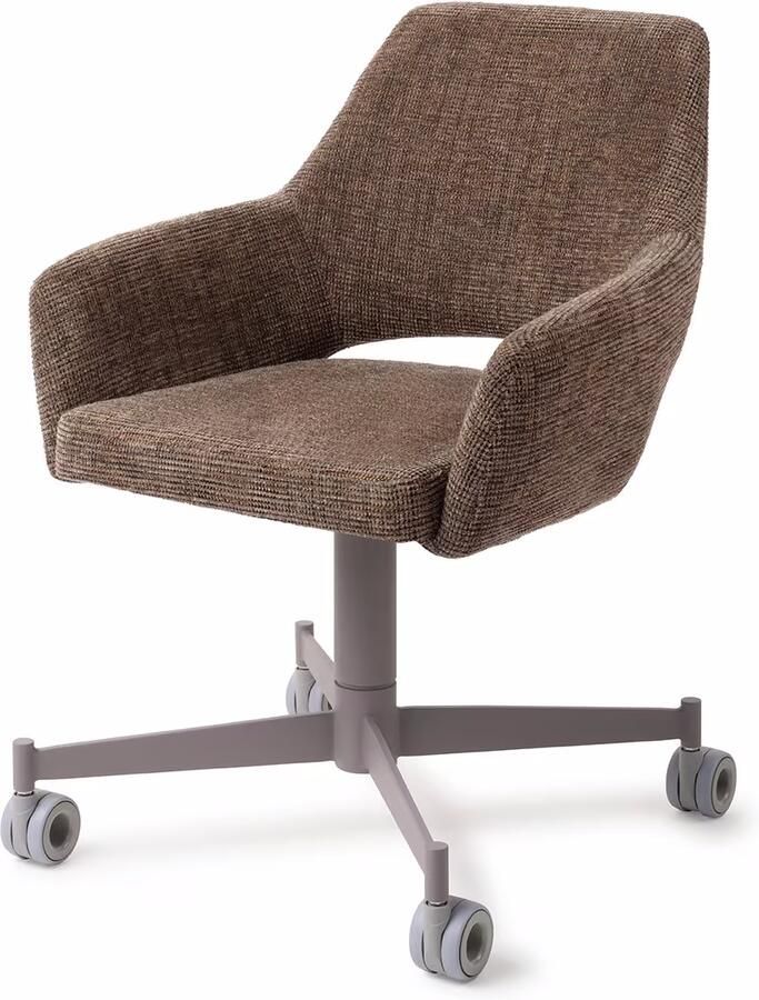 Jesper Home Eetkamerstoel Yanai Caster Grey Checked Chestnut