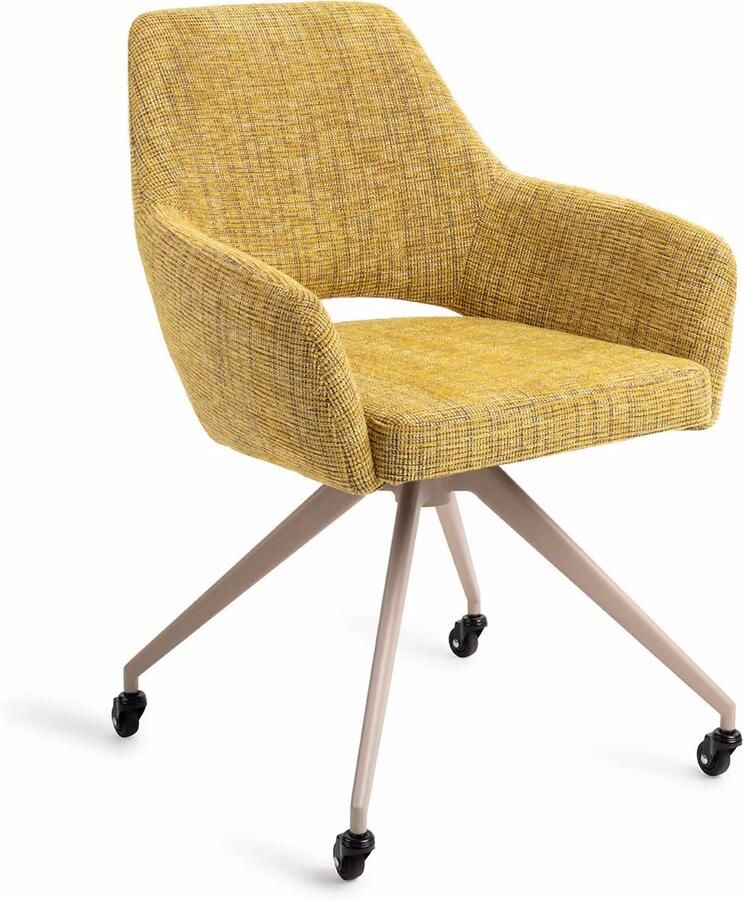 Jesper Home Eetkamerstoel Yanai Glide Beige Lemon Lines