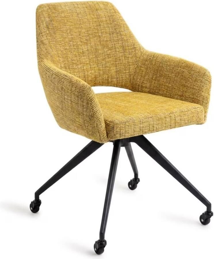 Jesper Home Eetkamerstoel Yanai Glide Black Lemon Lines