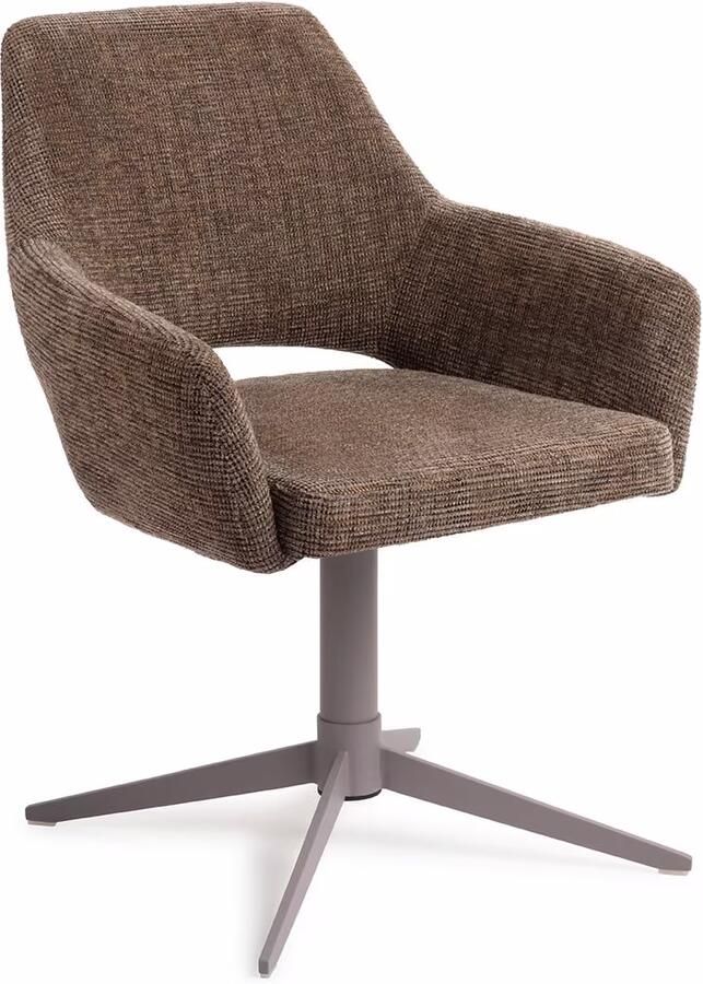 Jesper Home Eetkamerstoel Yanai Quad Grey Checked Chestnut