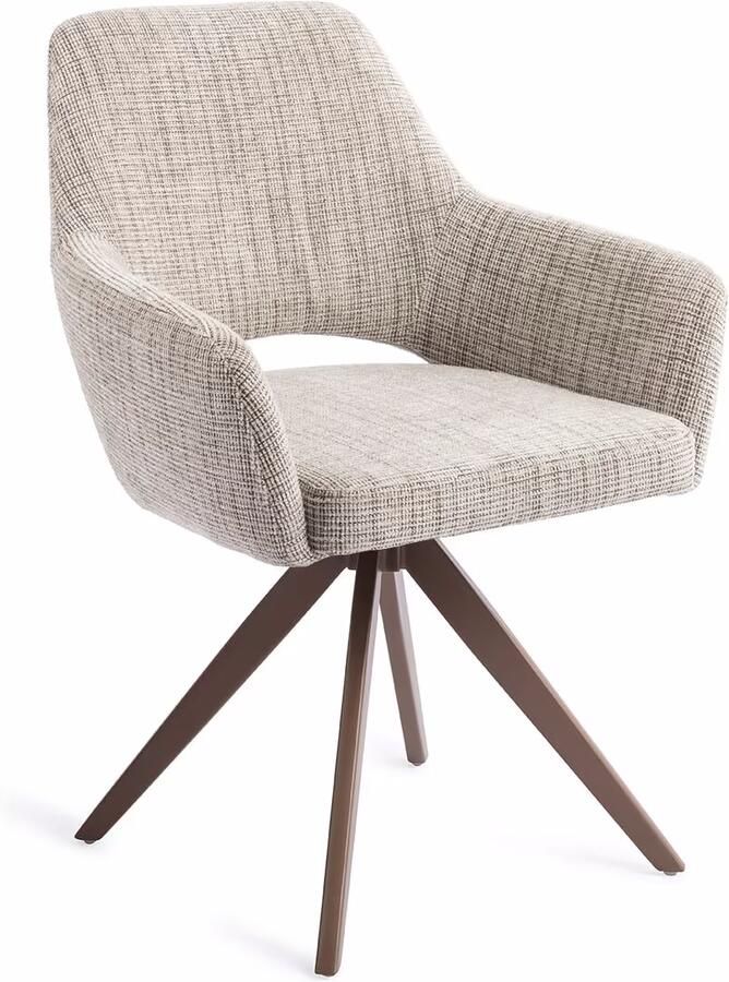 Jesper Home Eetkamerstoel Yanai Turn Brown Draaibaar Caramel Grid