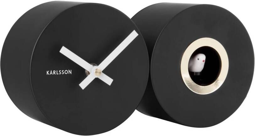 Karlsson Duo Cuckoo Wandklok Koekoeksklok Staal 26x13x7 2cm Mat Zwart - Foto 2