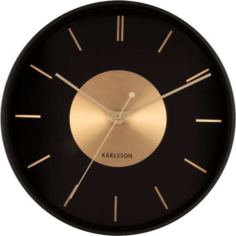 Karlsson Wandklok Gold Disc Zwart Ø35cm Wandklok Modern