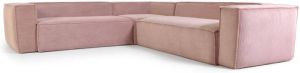 Kave Home 4-zits hoekbank Blok van roze corduroy 290 x 290 cm