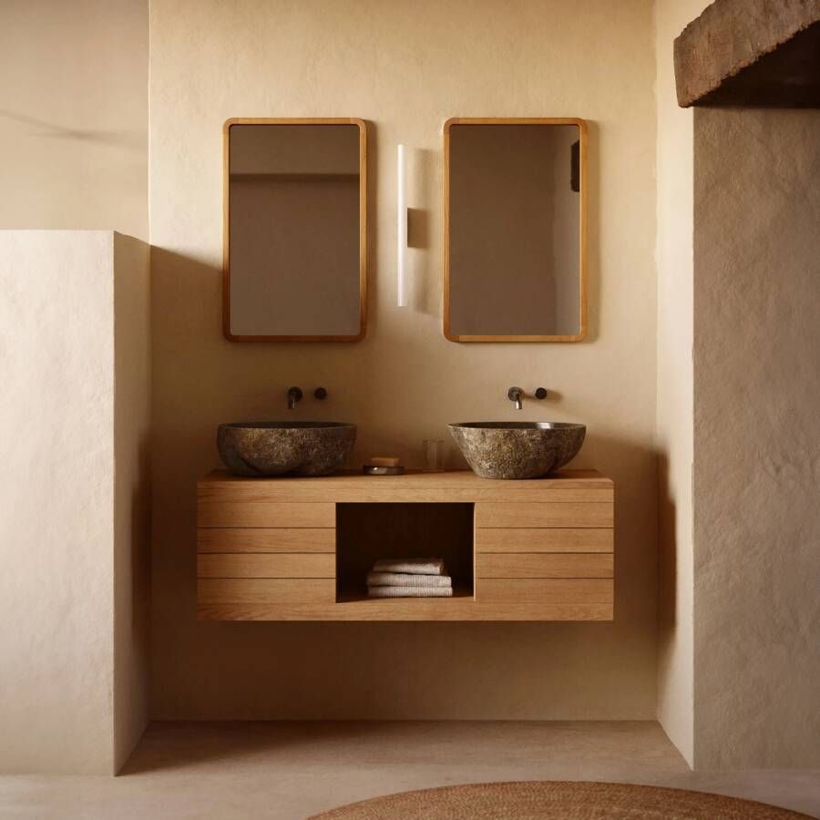 Kave Home Badkamermeubel Kenta Teakhout Naturel (excl. waskom)