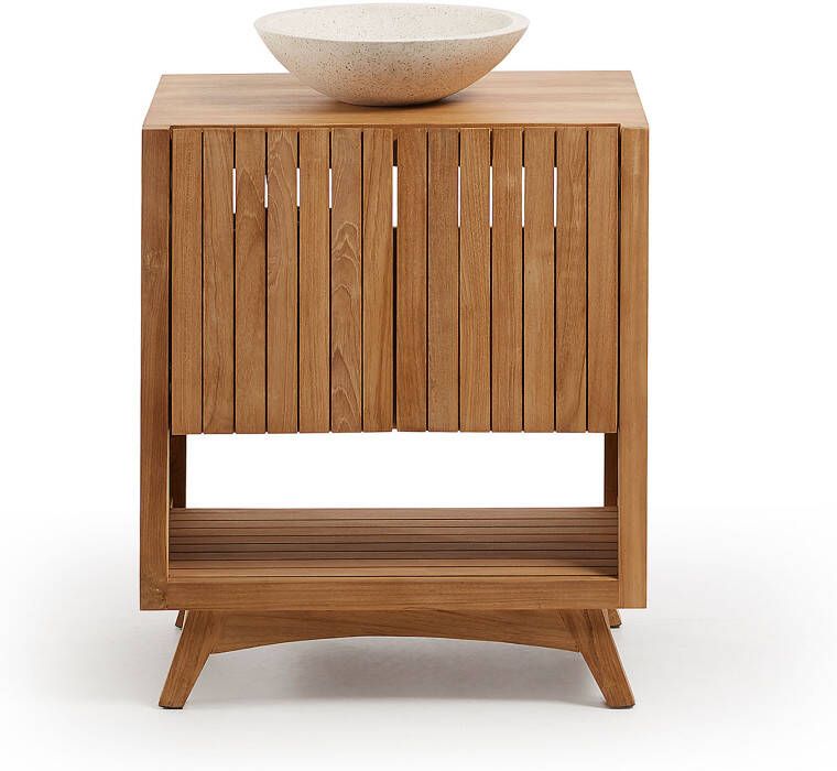 Kave Home Badkamermeubel Kuveni Met 2 deuren Teakhout (excl. waskom)