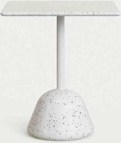 Kave Home Hoge bar tafel Saura van wit terrazzo met wit terrazzo