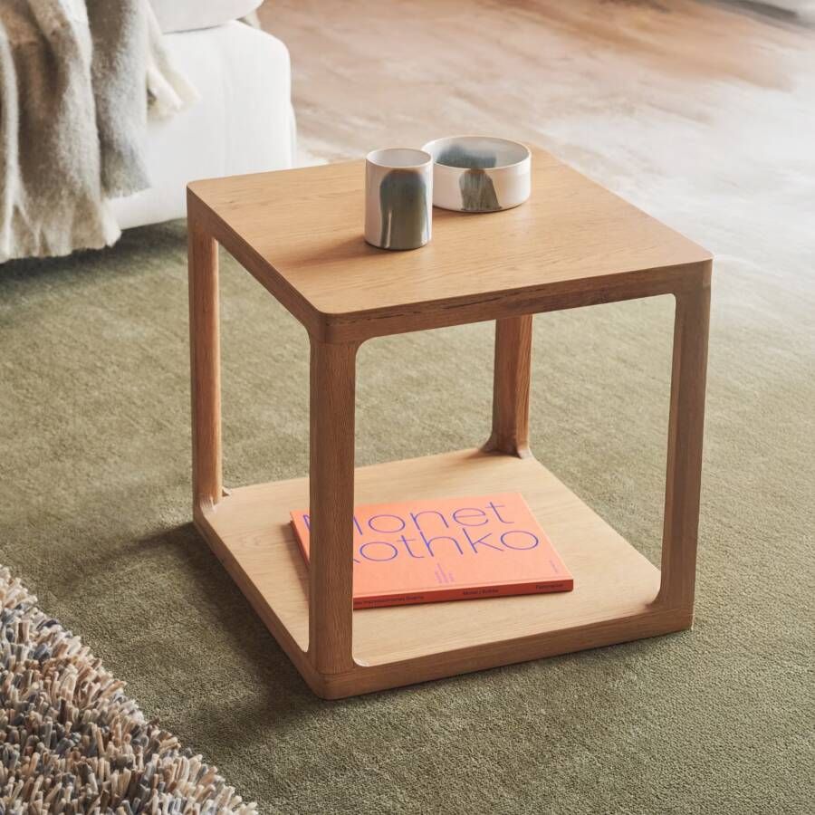 Kave Home Bijzettafel Maymai Eikenhout 50 x 50cm Bruin Vierkant
