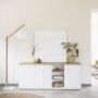 Kave Home Abilen 3-deurs dressoir van eikenhoutfineer met witte lak 180 x 75 cm FSC 100% - Thumbnail 2