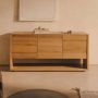 Kave Home Alguema dressoir 3 deuren in eiken fineer met natuurlijke afwerking 151 x 74 cm - Thumbnail 3