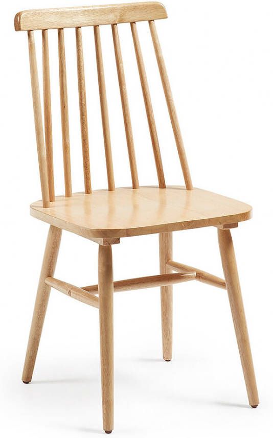 Kave Home Tressia stoel van MDF en massief rubberhout met natuurlijke lak