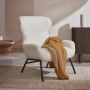 Kave Home Belina-fauteuil van wit schapenvacht en zwarte staal. - Thumbnail 2