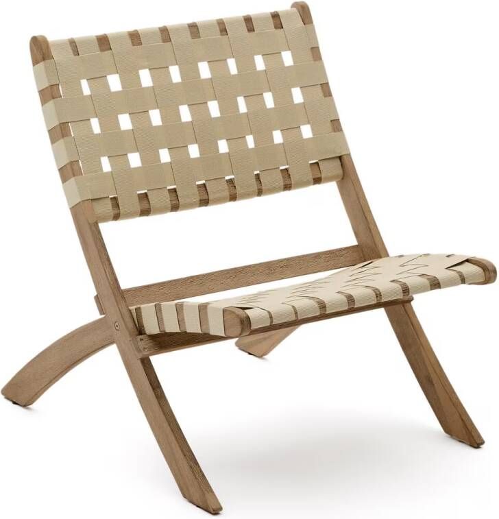Kave Home Fauteuil Chabeli Acaciahout Crème